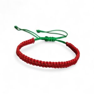 Red and Green Braided Bracelet